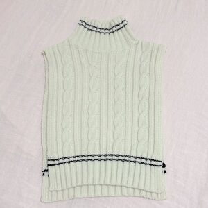 Sandro Paris cable knit dickie wool blend scarf